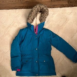 Lands End girls down waterproof winter parka size med 10-12, excellent condition